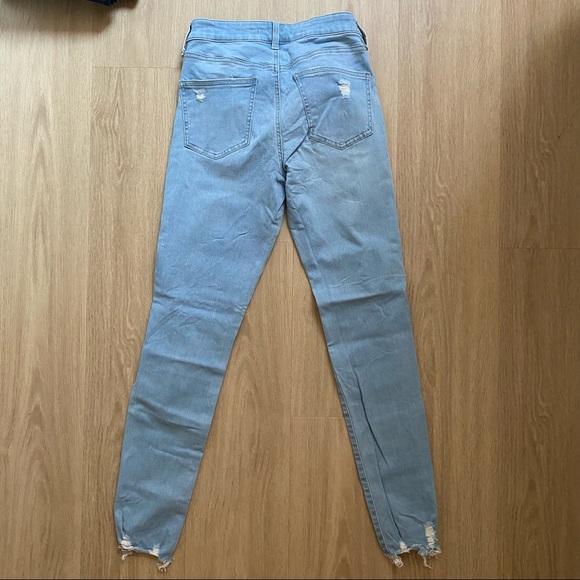 Uniqlo Light Blue Distressed Skinny Jeans Stretchy - Picture 3 of 9